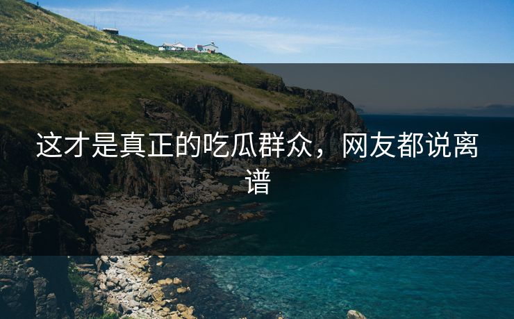 这才是真正的吃瓜群众，网友都说离谱