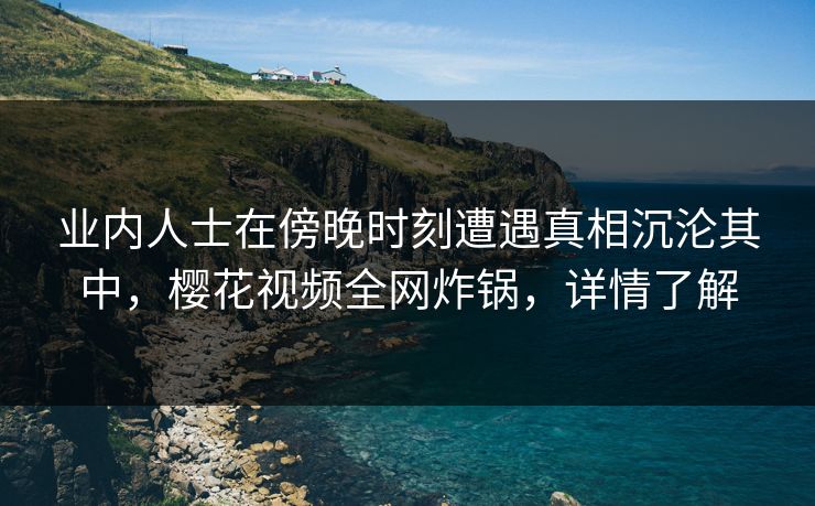 业内人士在傍晚时刻遭遇真相沉沦其中，樱花视频全网炸锅，详情了解