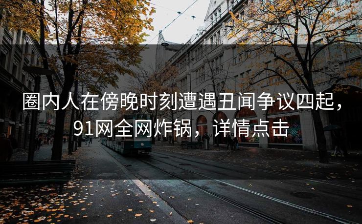 圈内人在傍晚时刻遭遇丑闻争议四起，91网全网炸锅，详情点击