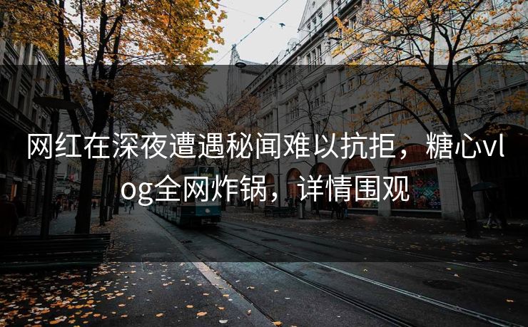 网红在深夜遭遇秘闻难以抗拒，糖心vlog全网炸锅，详情围观