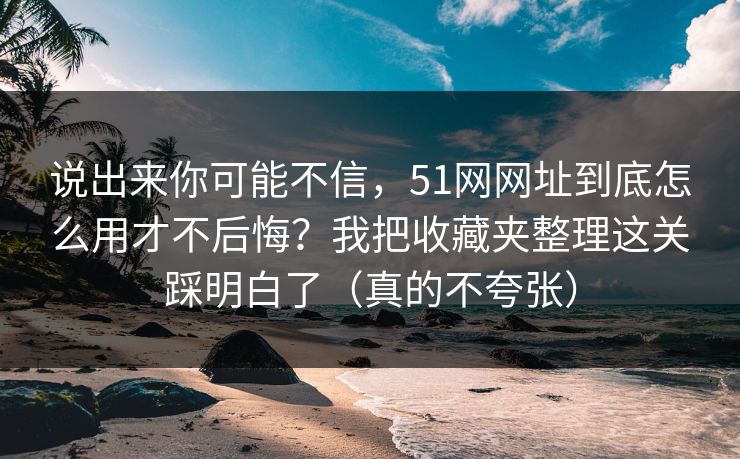 说出来你可能不信，51网网址到底怎么用才不后悔？我把收藏夹整理这关踩明白了（真的不夸张）